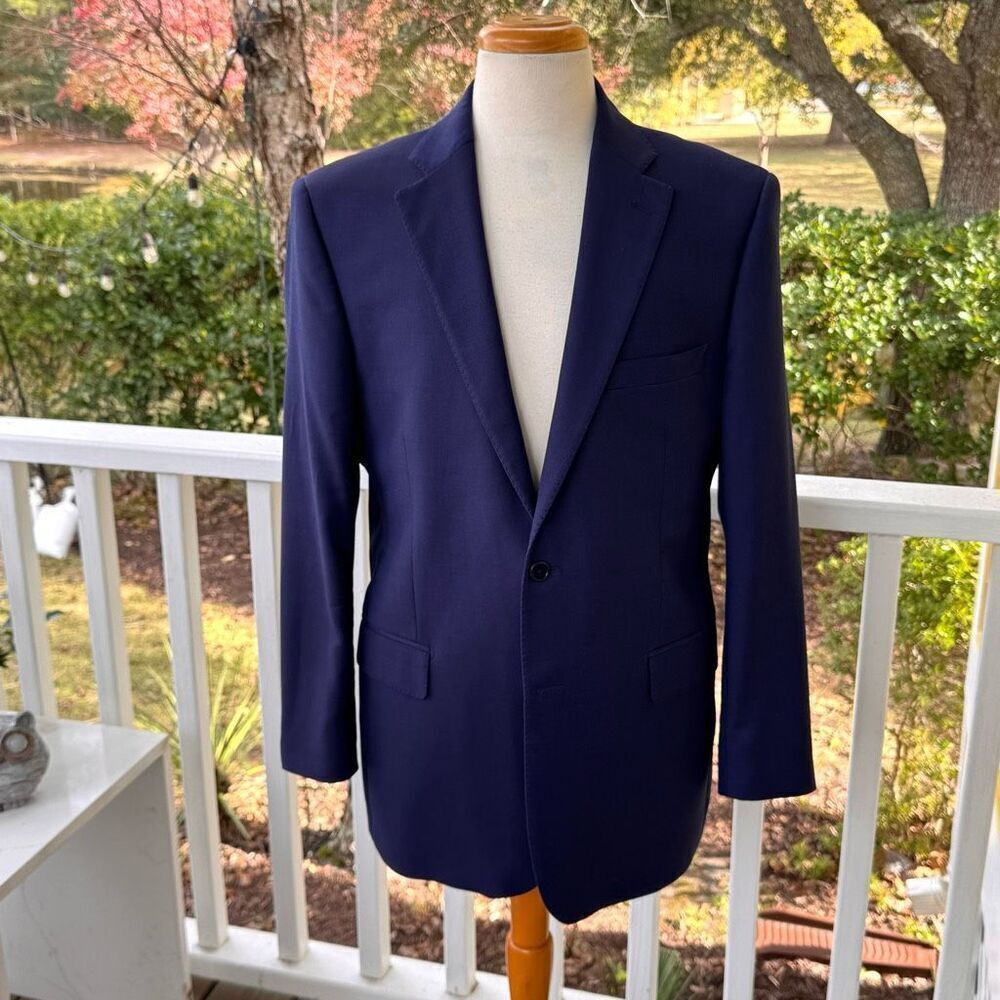 Zignone Two Button Blue Virgin Wool Blazer. Size 42R.